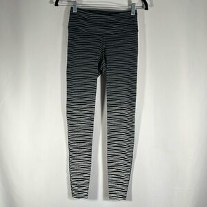 Nike Dri-Fit Black & Grey Striped Athletic Leggings